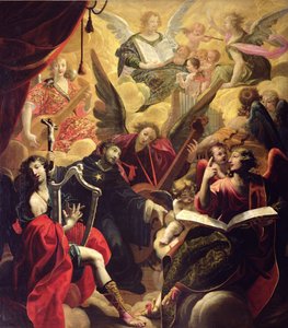 St. Nikolaus von Tolentino mit einem Konzert von Engeln, 1650